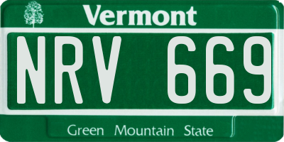 VT license plate NRV669