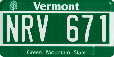 VT license plate NRV671