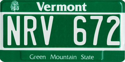 VT license plate NRV672