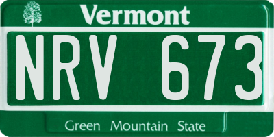 VT license plate NRV673