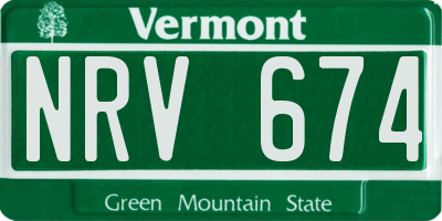 VT license plate NRV674