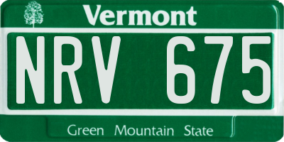 VT license plate NRV675