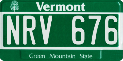 VT license plate NRV676