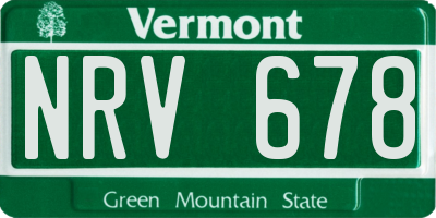 VT license plate NRV678