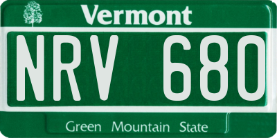 VT license plate NRV680