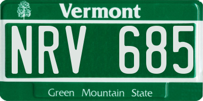 VT license plate NRV685