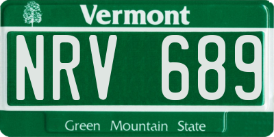 VT license plate NRV689