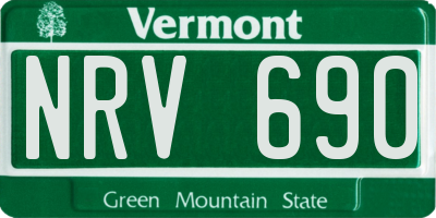 VT license plate NRV690