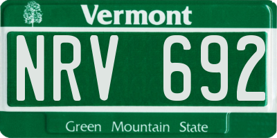 VT license plate NRV692