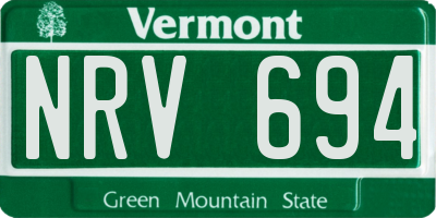VT license plate NRV694