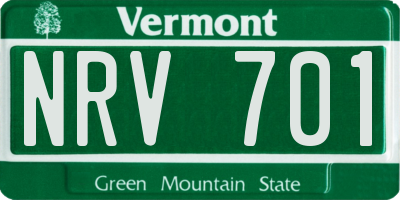 VT license plate NRV701