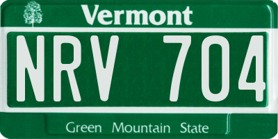 VT license plate NRV704