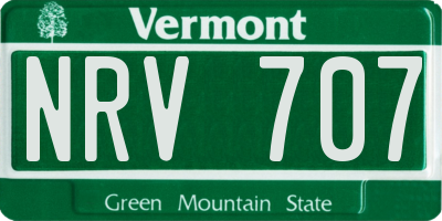 VT license plate NRV707