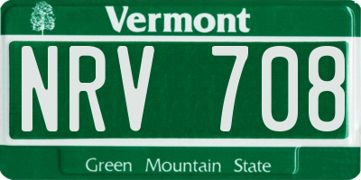 VT license plate NRV708