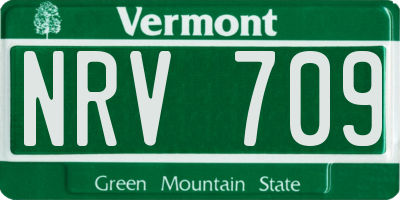 VT license plate NRV709