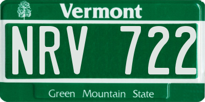 VT license plate NRV722