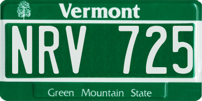 VT license plate NRV725