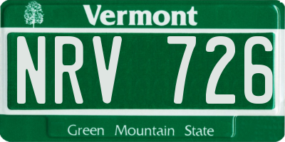 VT license plate NRV726