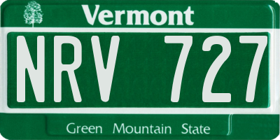 VT license plate NRV727