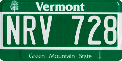 VT license plate NRV728