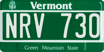 VT license plate NRV730