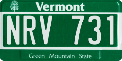 VT license plate NRV731