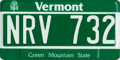 VT license plate NRV732