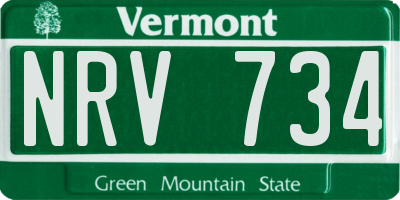 VT license plate NRV734