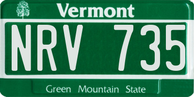 VT license plate NRV735