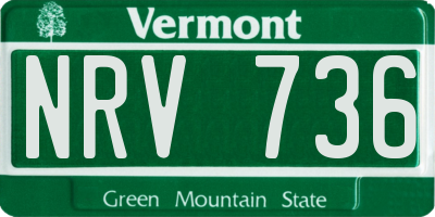VT license plate NRV736