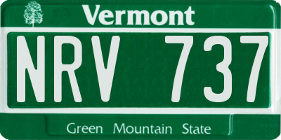 VT license plate NRV737
