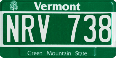 VT license plate NRV738