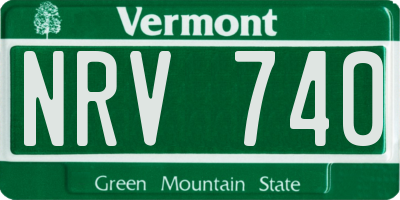 VT license plate NRV740