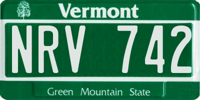 VT license plate NRV742