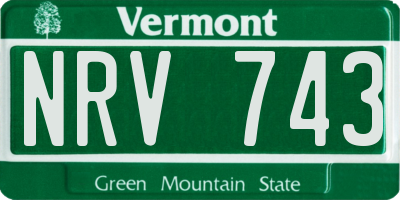 VT license plate NRV743
