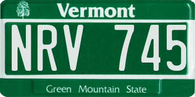 VT license plate NRV745