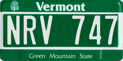 VT license plate NRV747
