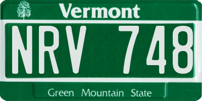 VT license plate NRV748