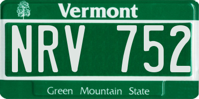 VT license plate NRV752