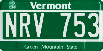 VT license plate NRV753