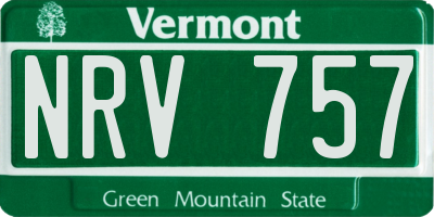 VT license plate NRV757