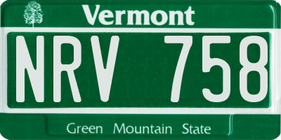 VT license plate NRV758