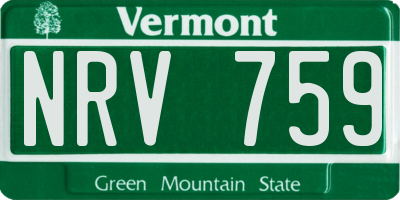 VT license plate NRV759