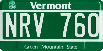 VT license plate NRV760