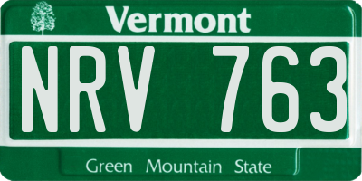 VT license plate NRV763