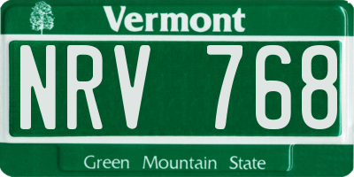 VT license plate NRV768