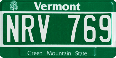 VT license plate NRV769