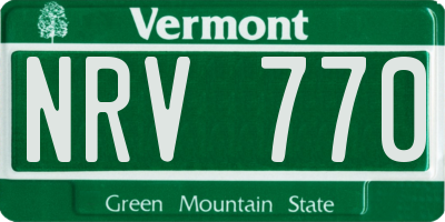 VT license plate NRV770