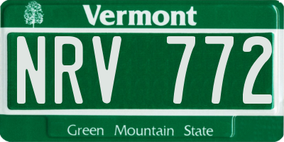 VT license plate NRV772
