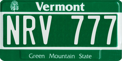 VT license plate NRV777